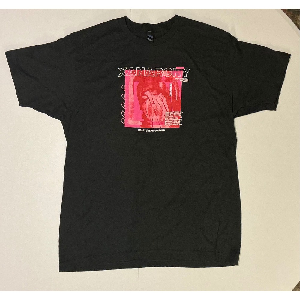 Lil Xan Xanarchy Heartbreak Soldier Betrayed Rap Hip‎ Hop Tee T-Shirt Blk L